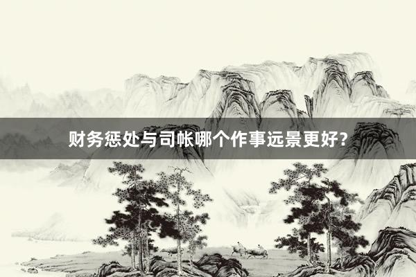 财务惩处与司帐哪个作事远景更好？