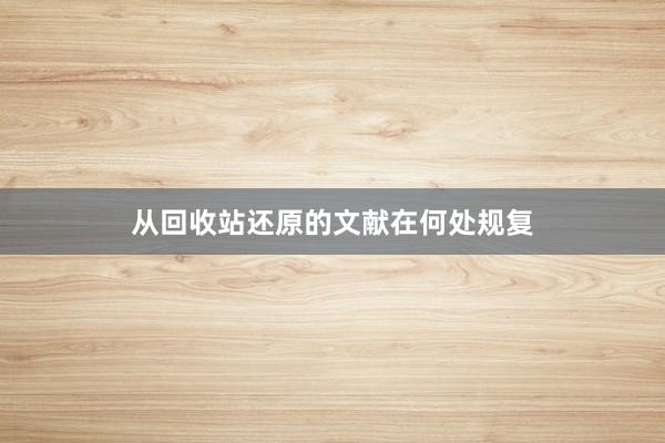 从回收站还原的文献在何处规复