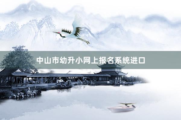 中山市幼升小网上报名系统进口