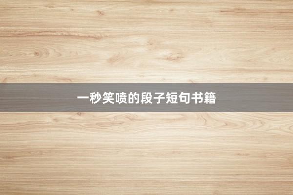 一秒笑喷的段子短句书籍